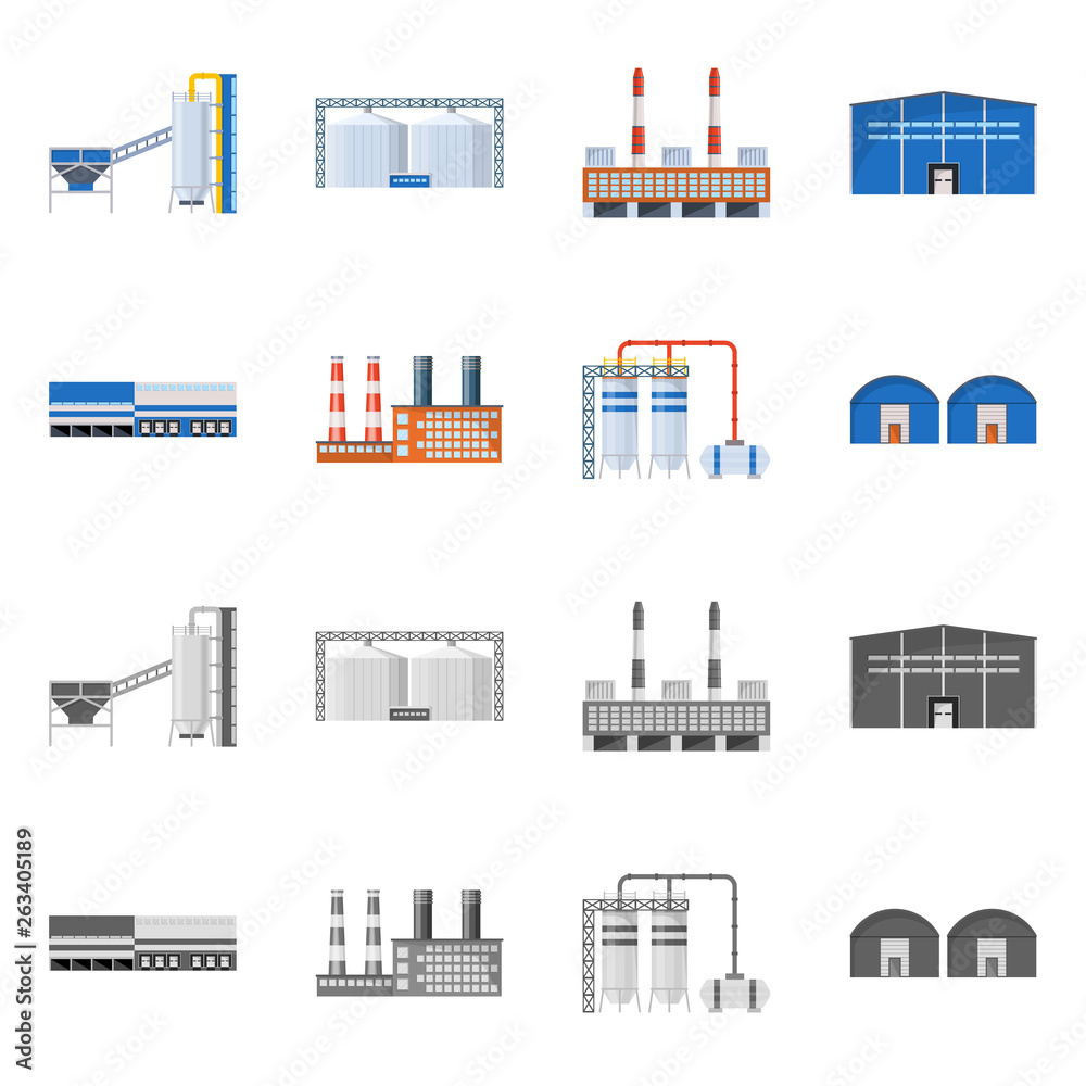 Vector design of production and structure symbol. Collection of production and technology stock vector illustration.