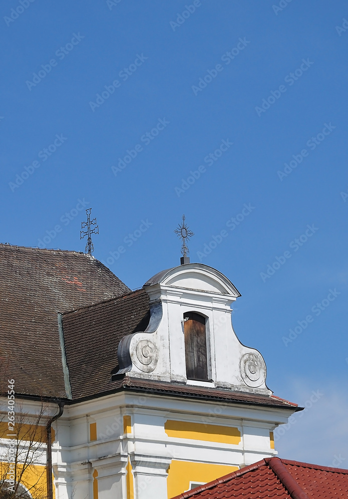 dutch gable at baroque church in southern germany