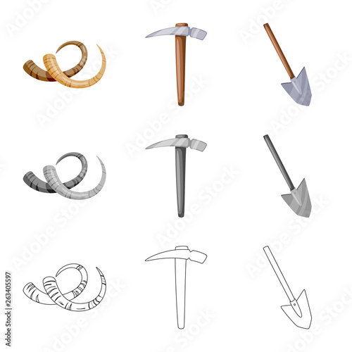 Isolated object of story and items sign. Collection of story and attributes  stock vector illustration.