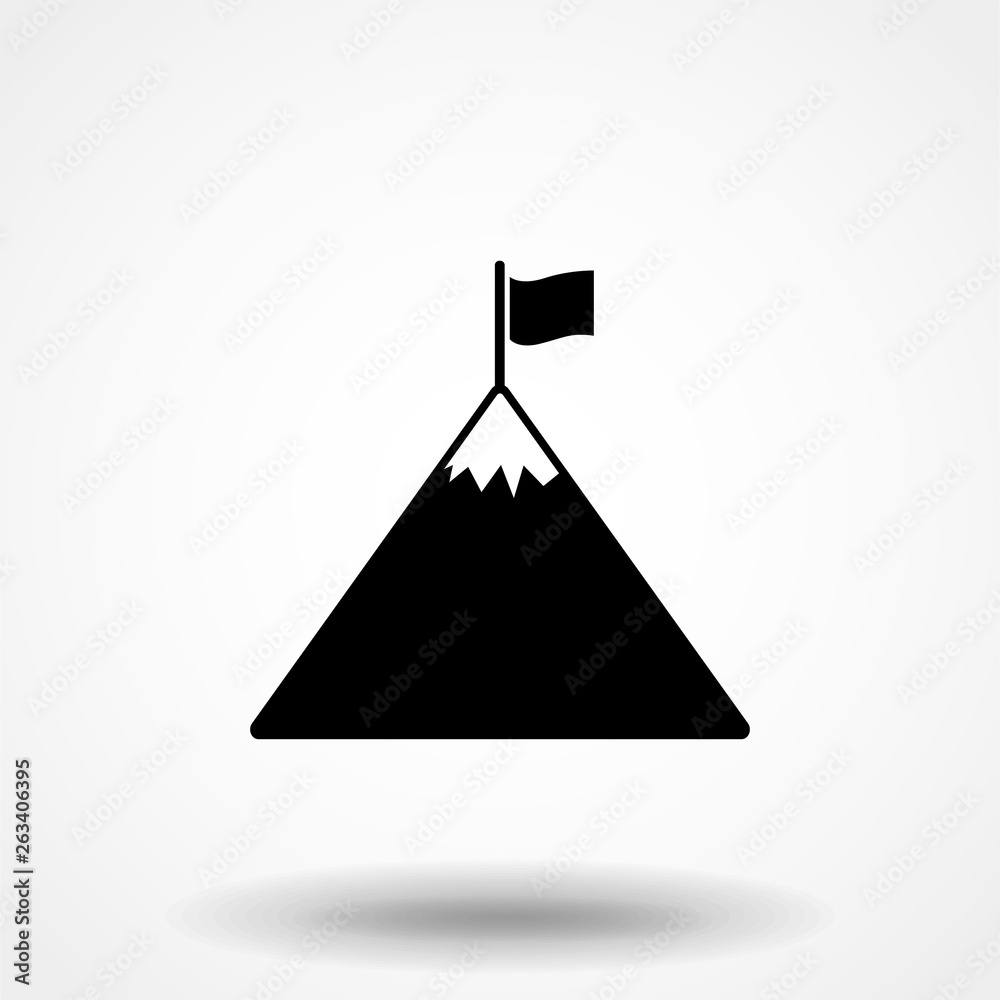 Fotografie Mountain icon logo, illustration, vector sign symbol for design
