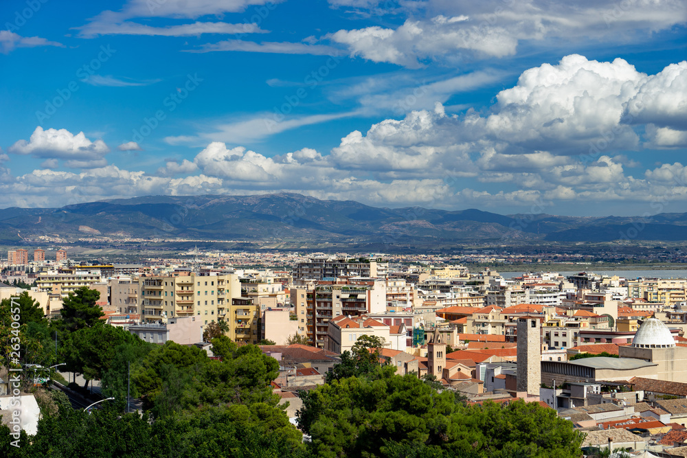 Cagliari, Sardinia, Italy cityscape from the top