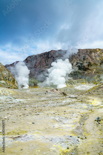 Smoke,volcanic crater,white island,new zealand 43 photo