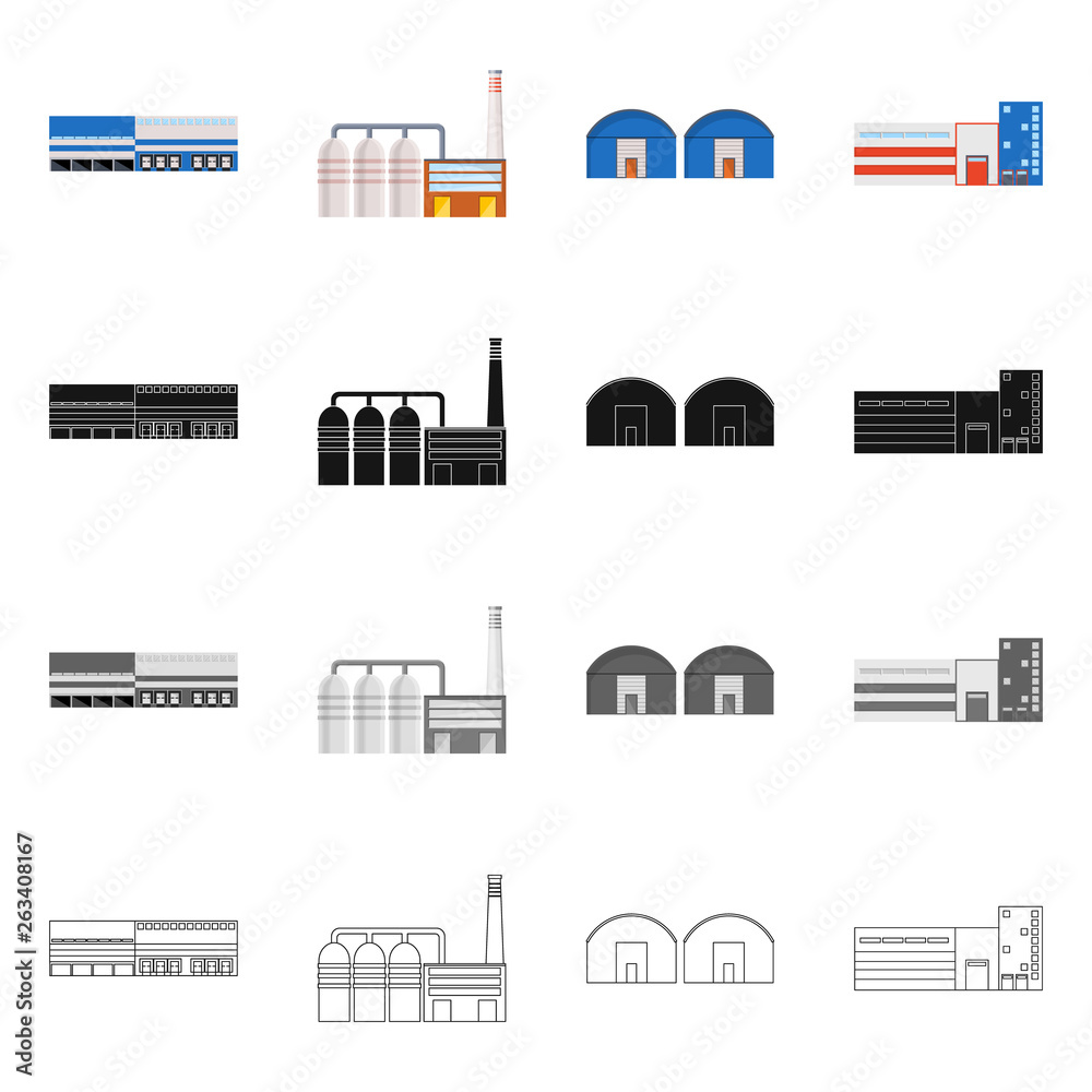 Vector illustration of production and structure icon. Collection of production and technology stock vector illustration.