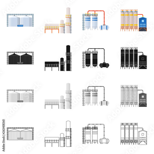 Vector illustration of production and structure symbol. Collection of production and technology vector icon for stock.