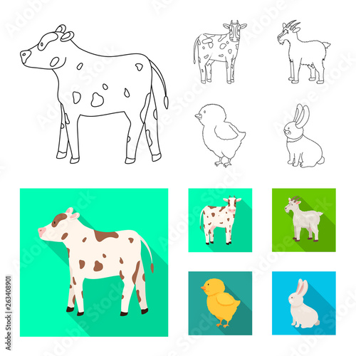 Vector illustration of breeding and kitchen  symbol. Collection of breeding and organic  stock symbol for web.