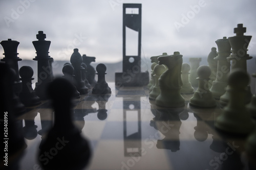 Canvas Print chess board game concept of business ideas and competition and strategy ideas