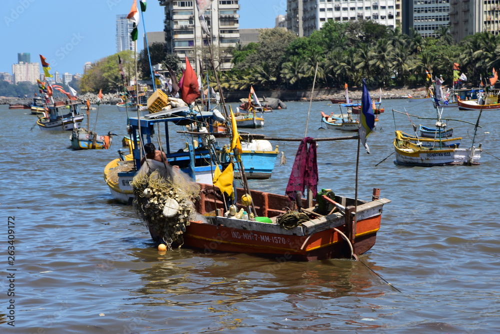 Obraz premium Pêcheurs, inde, Bombay