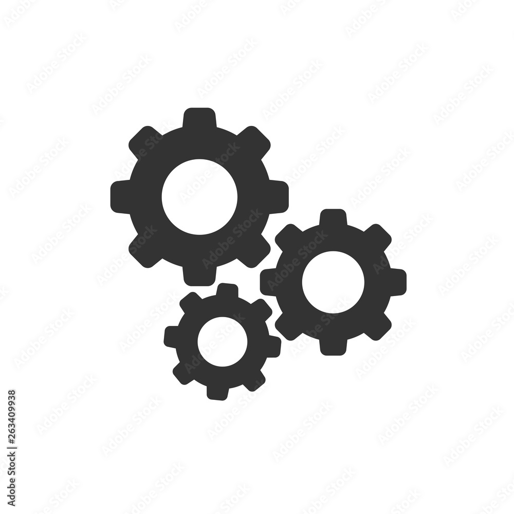 Gear vector icon in flat style. Cog wheel illustration on white background. Gearwheel cogwheel business concept. Gear vector icon in flat style. Cog wheel illustration on white background. Gearwheel cogwheel business concept.