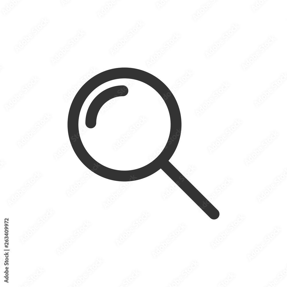 Loupe sign icon in flat style. Magnifier vector illustration on white isolated background. Search business concept. Loupe sign icon in flat style. Magnifier vector illustration on white isolated background. Search business concept.