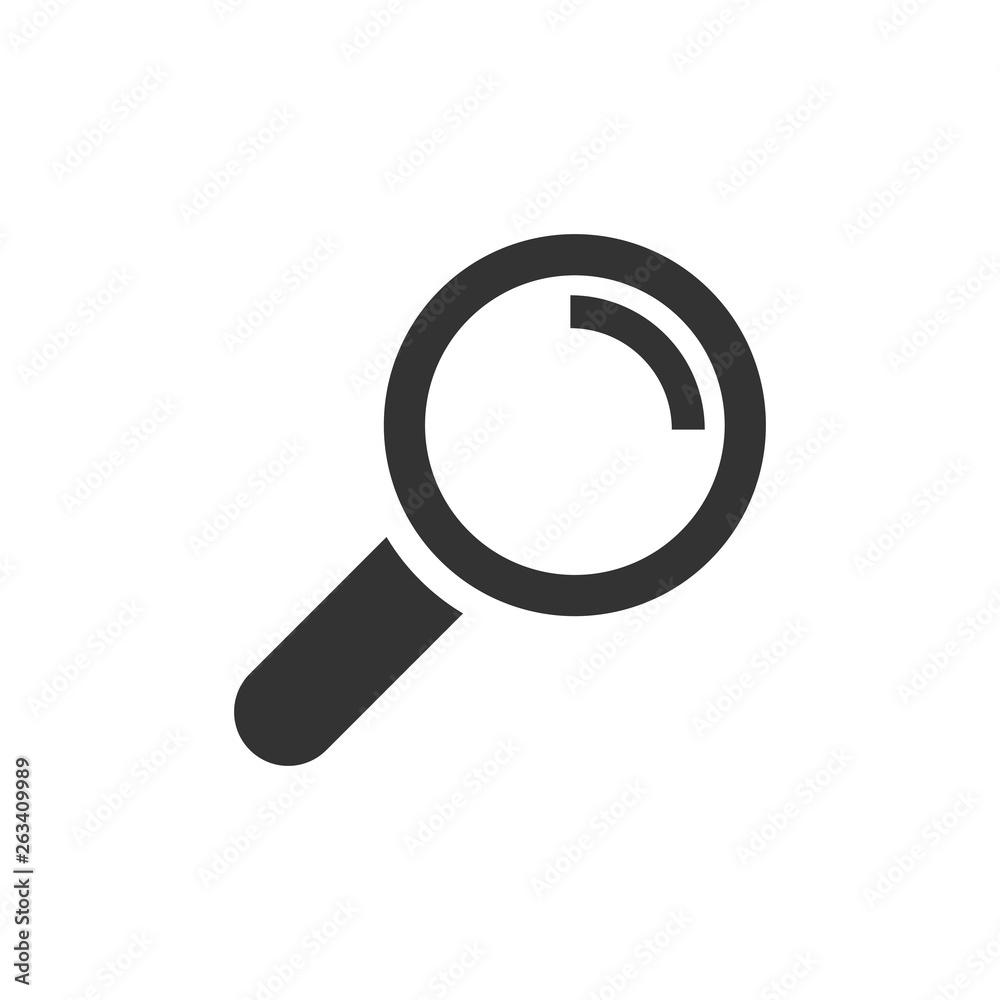Loupe sign icon in flat style. Magnifier vector illustration on white isolated background. Search business concept. Loupe sign icon in flat style. Magnifier vector illustration on white isolated background. Search business concept.