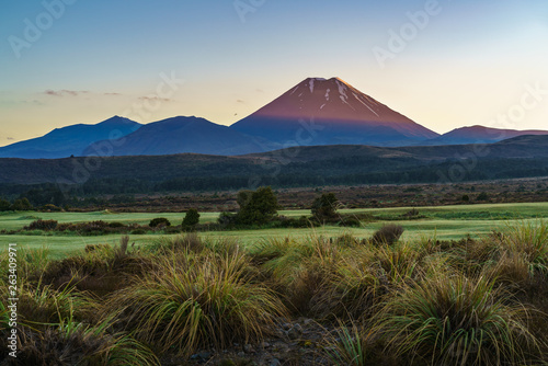 Cone volcano,sunrise,Mount Ngauruhoe,New Zealand 10