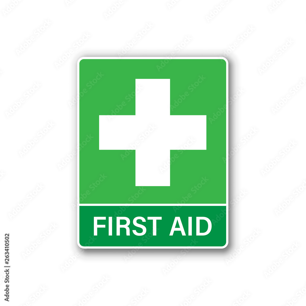 First aid sign icon in flat style. Health, help and medical vector illustration on white isolated background. Hospital business concept. First aid sign icon in flat style. Health, help and medical vector illustration on white isolated background. Hospital business concept.