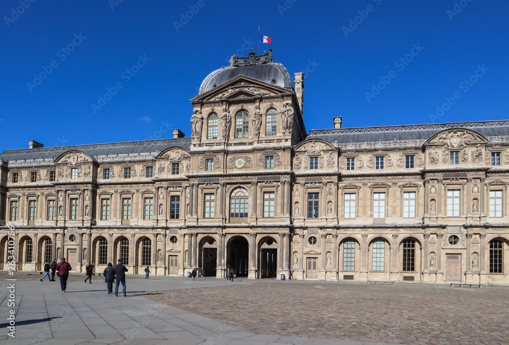 Paris / France - April 04 2019. The Louvre Museum Paris