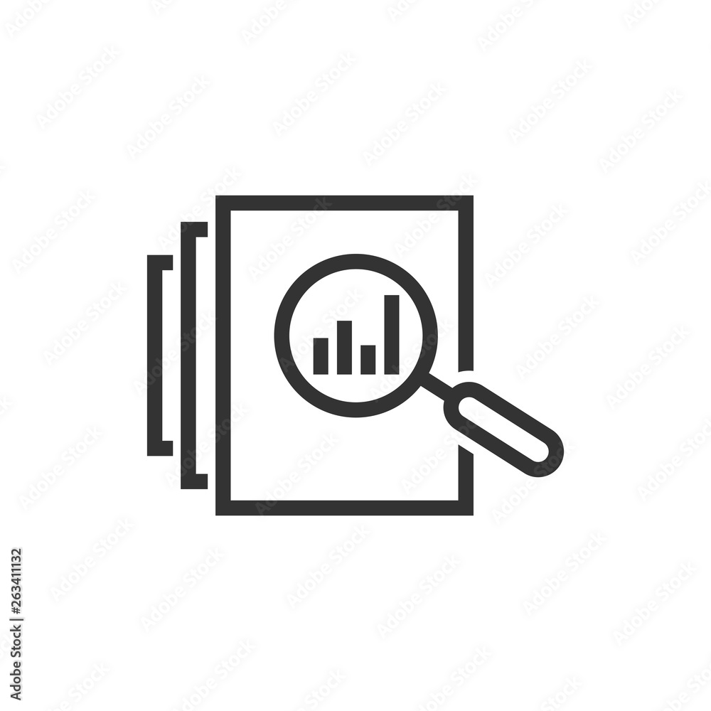 Audit document icon in flat style. Result report vector illustration on white isolated background. Verification control business concept. Audit document icon in flat style. Result report vector illustration on white isolated background. Verification control business concept.