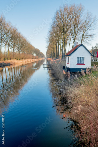 Damme Canal near the city of Bruges in Belgium