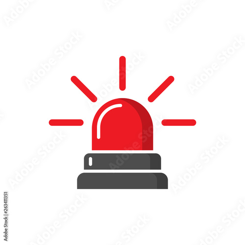 Emergency siren icon in flat style. Police alarm vector illustration on white isolated background. Medical alert business concept.