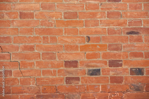 Old red brick wall texture background Can be used as a background.