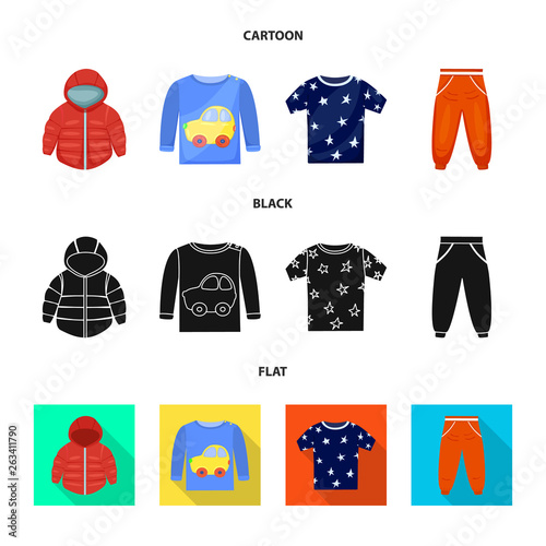 Vector illustration of fashion and garment logo. Set of fashion and cotton vector icon for stock.