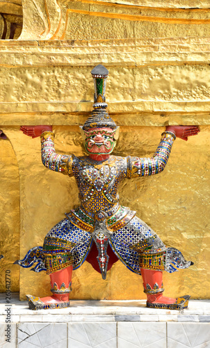 statue in thai temple in thailand