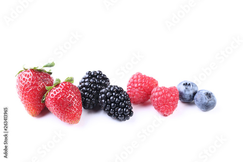 Ripe and sweet fruits isolated on white background