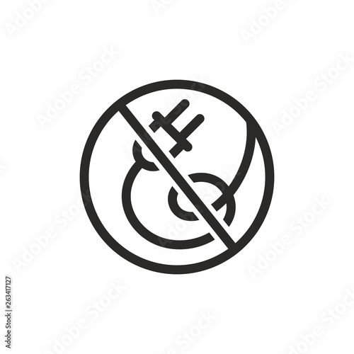Cordless icon. Household appliances or other technic option sign. No plug symbol. photo