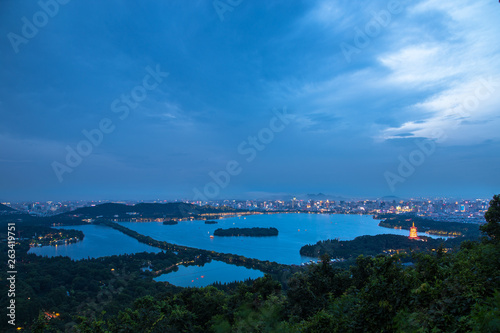 panorama view of Hangzhou city