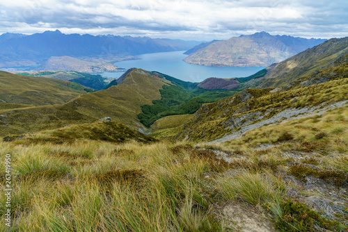 hiking the ben lomond track, view of lake wakatipu at queenstown, new zealand 12