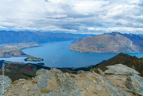 hiking the ben lomond track, view of lake wakatipu at queenstown, new zealand 25