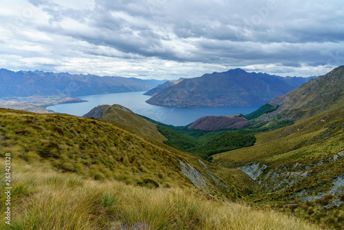 hiking the ben lomond track, view of lake wakatipu at queenstown, new zealand 54