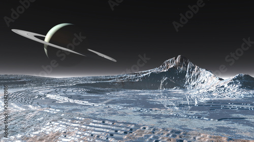 The image of alien planet 3D illustration
