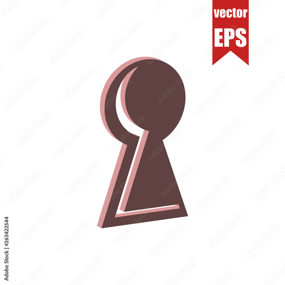 Keyhole icon.Isometric and 3D view. Keyhole icon.Isometric and 3D view.