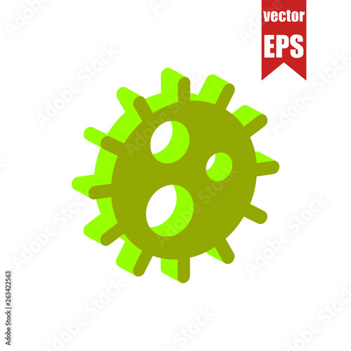 Bacterium icon.Isometric and 3D view. photo