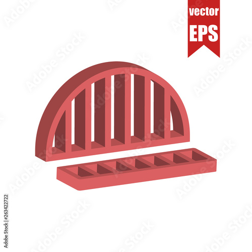 Road drain system isometric icon.Isometric and 3D view.