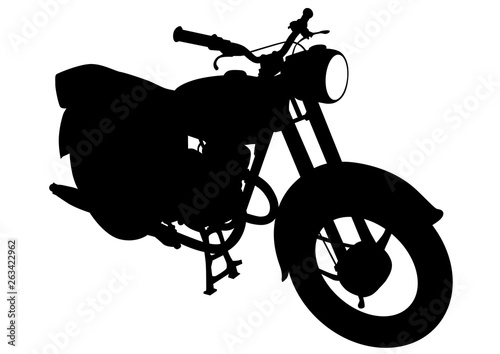 Old big bike on white background