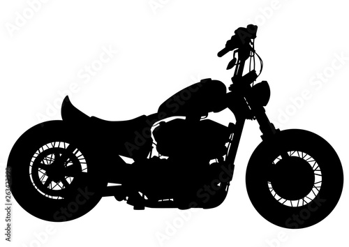 Old big bike on white background