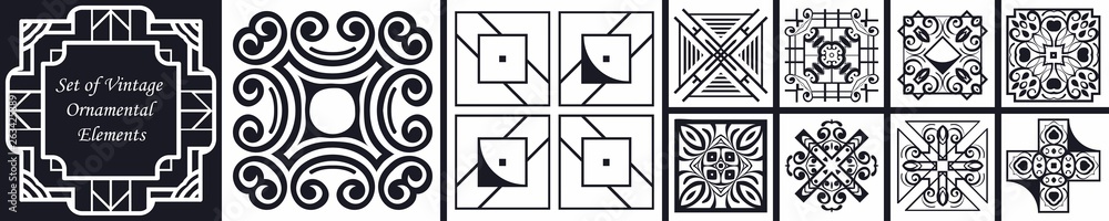 Obraz premium Set of vector logo design templates concept in modern art deco style. Emblems for fashion, beauty and jewelry industry