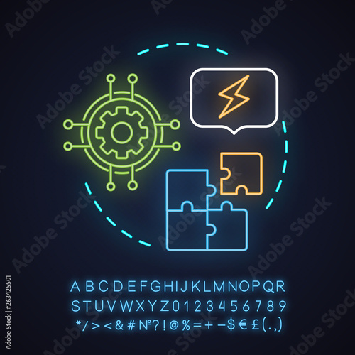 Logical reasoning neon light concept icon