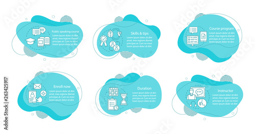 Public speaking course concept illustrations
