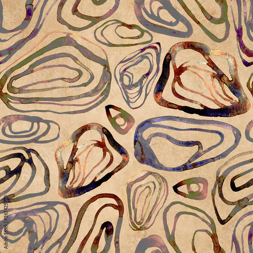 Wallpaper Mural Seamless watercolor abstract pattern of stones. For design, print, textile, wedding decor and more. Artwork in modern, grunge style. Torontodigital.ca