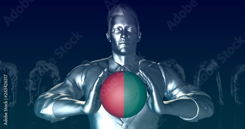 Man Holding Flag of Mexico as Global Sphere