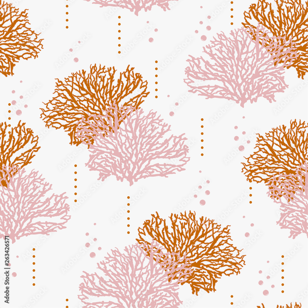 Sweet summer seamless hand drawn coral pattern vector illustration design for fashion ,fabric,wallpaper,web and all prints