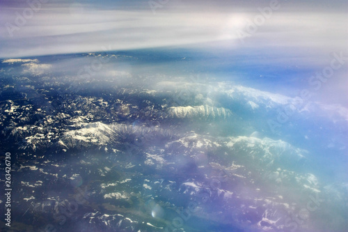Earth view from an airplane window