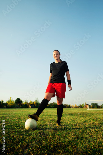 Female soccer player outdoors