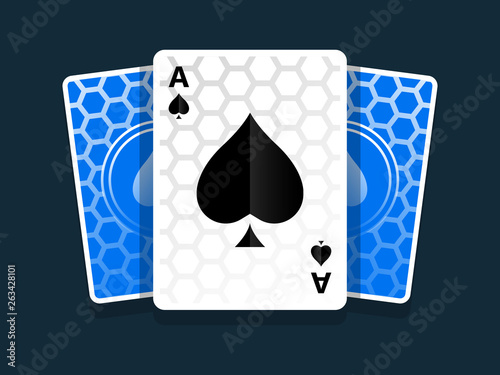 Ace of Spades Cards Games Carbon Background Illustration Icon Vector