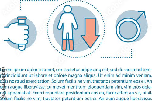 Low testosterone concept linear illustration