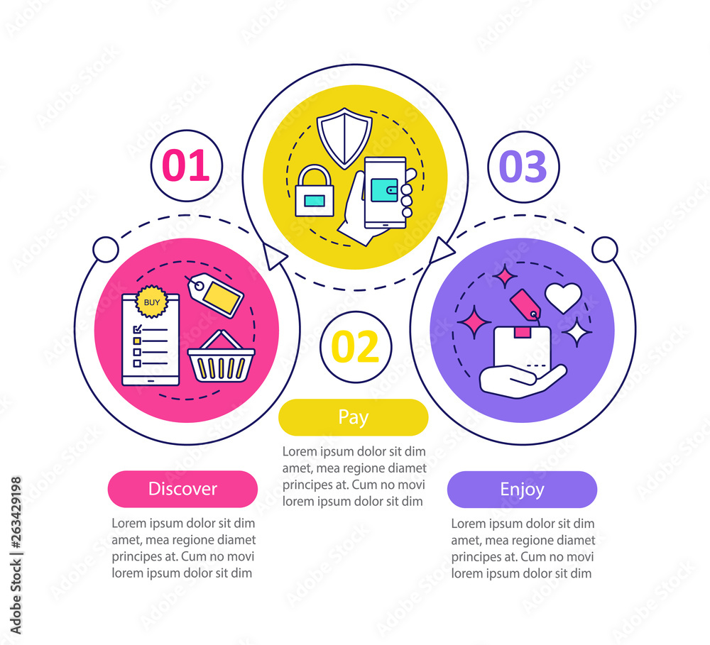 Online shopping vector infographic template