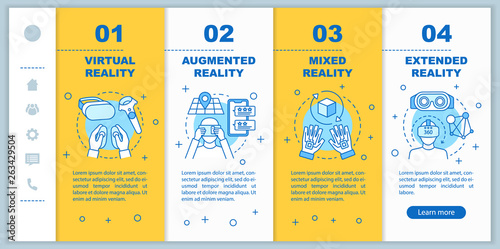 Extended reality onboarding mobile web pages vector template
