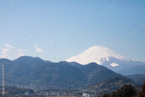 大観山から見た富士山　芦ノ湖