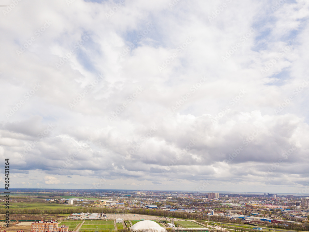 Krasnodar cityscape from aerial view. Modern city view. Skyline landscape Krasnodar cityscape from aerial view. Modern city view. Skyline landscape