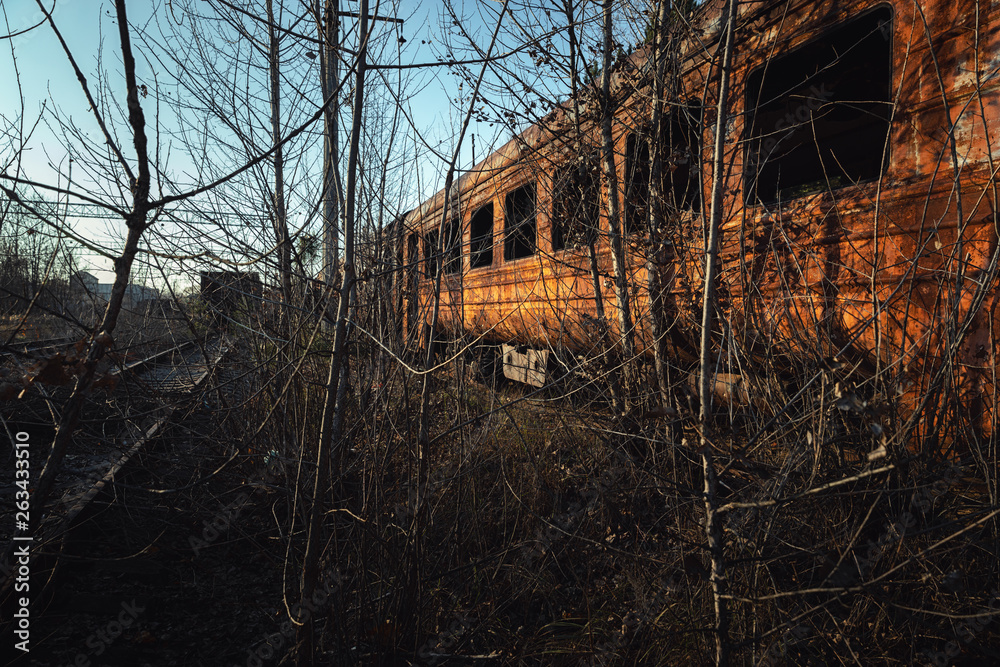 Abandoned train left outside Abandoned train left outside